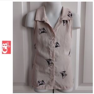 Sleeveless Cat Blouse